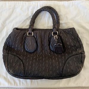 Prada Taupe Quilted leather bag.